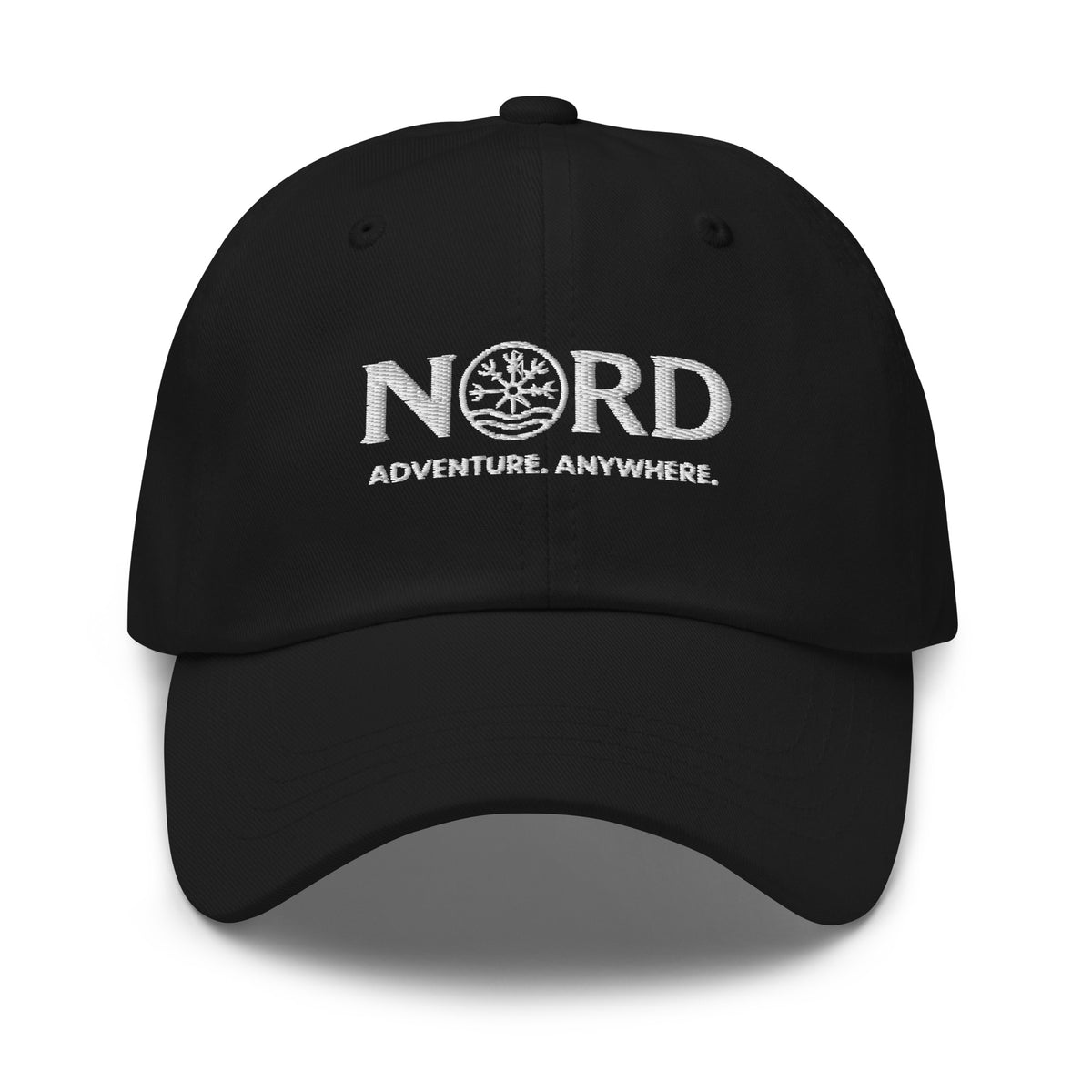 Nord Allfadir black classic cap with embroidered logo – front view