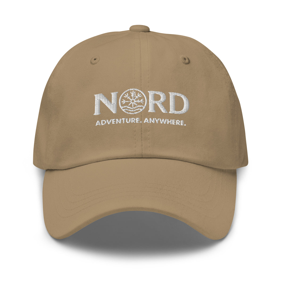 Nord Allfadir khaki classic cap with embroidered logo – front view