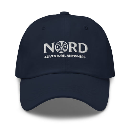Nord Allfadir navy classic cap with embroidered logo – front view