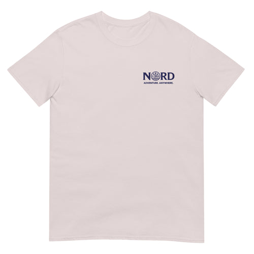 Nord Dokkalfar ice grey adventure T-shirt with embroidered logo – front view