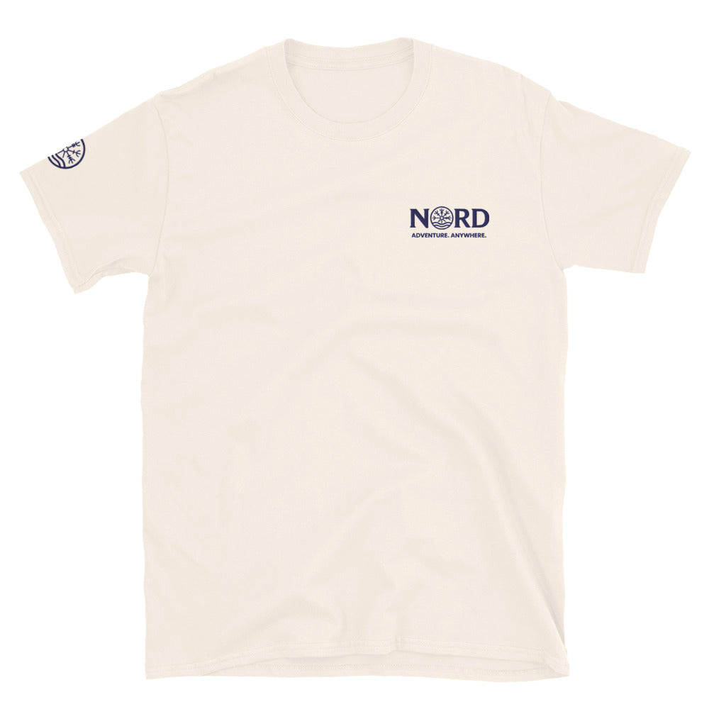 Nord Dokkalfar natural adventure T-shirt with embroidered logo – front view