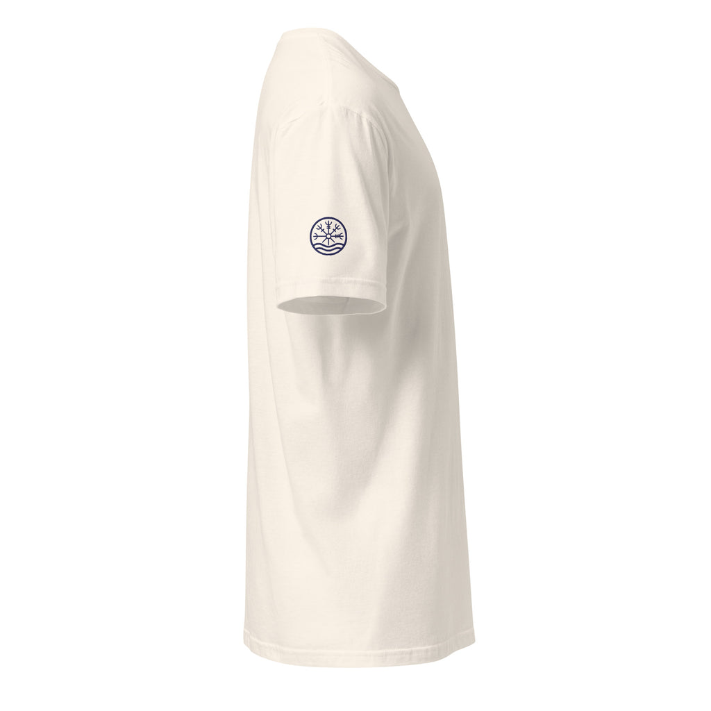 Nord Dokkalfar natural adventure T-shirt with embroidered logo – side view