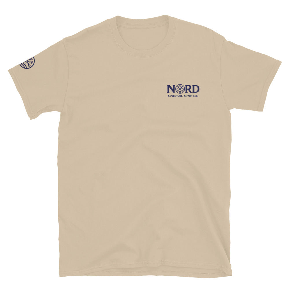 Nord Dokkalfar sand adventure T-shirt with embroidered logo – front view