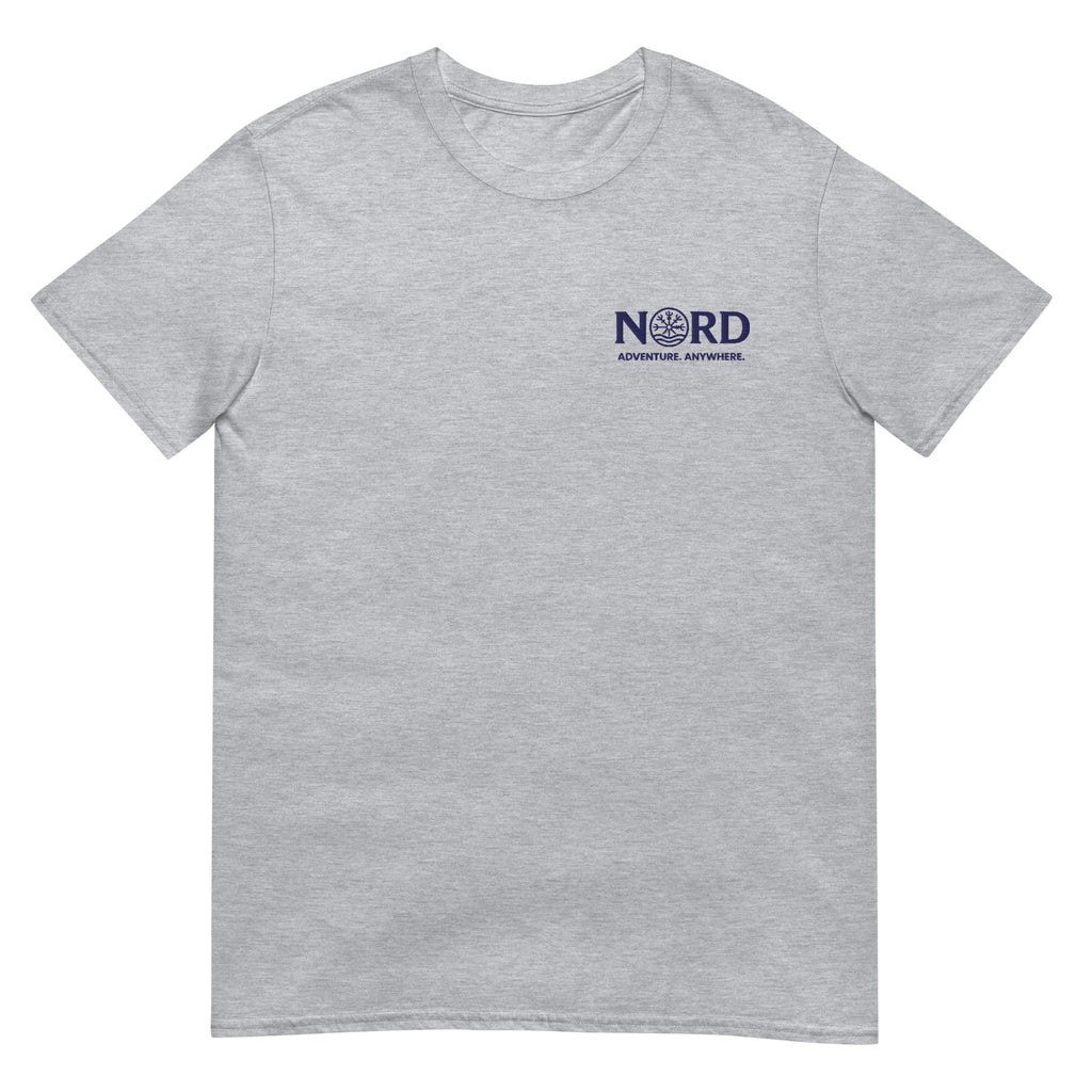 Nord Dokkalfar sport grey adventure T-shirt with embroidered logo – front view
