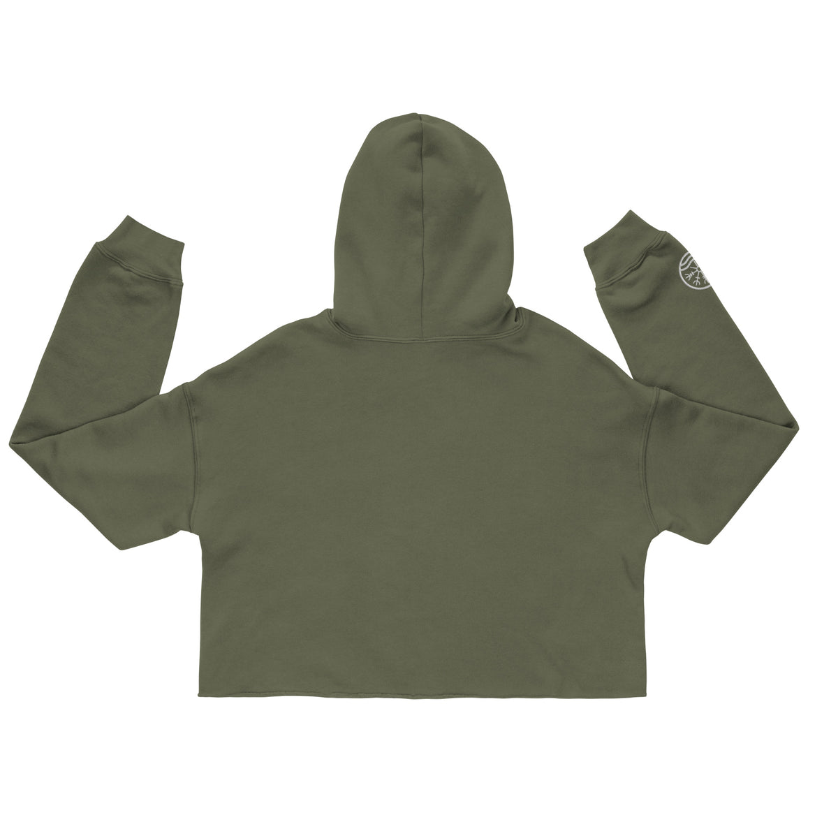 Nord Freyja military green crop hoodie with embroidered logo – back view