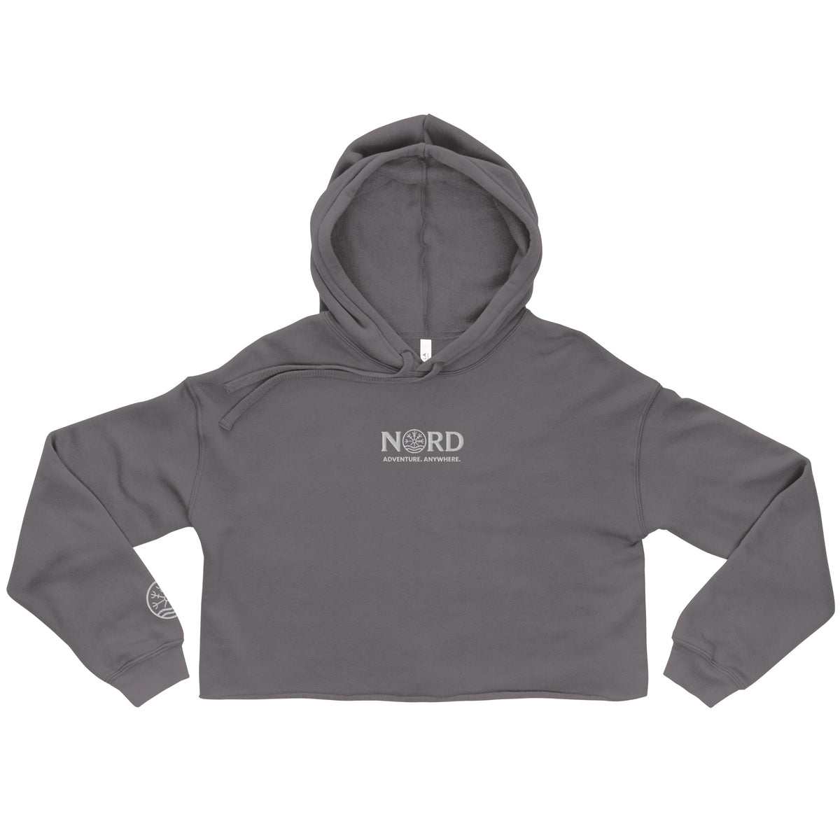 Nord Freyja storm crop hoodie with embroidered logo – front view