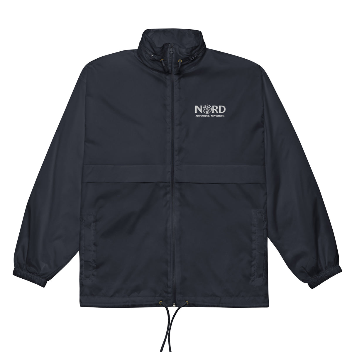 Nord Hilf windbreaker jacket in navy, lightweight outdoor jacket with Nord branding