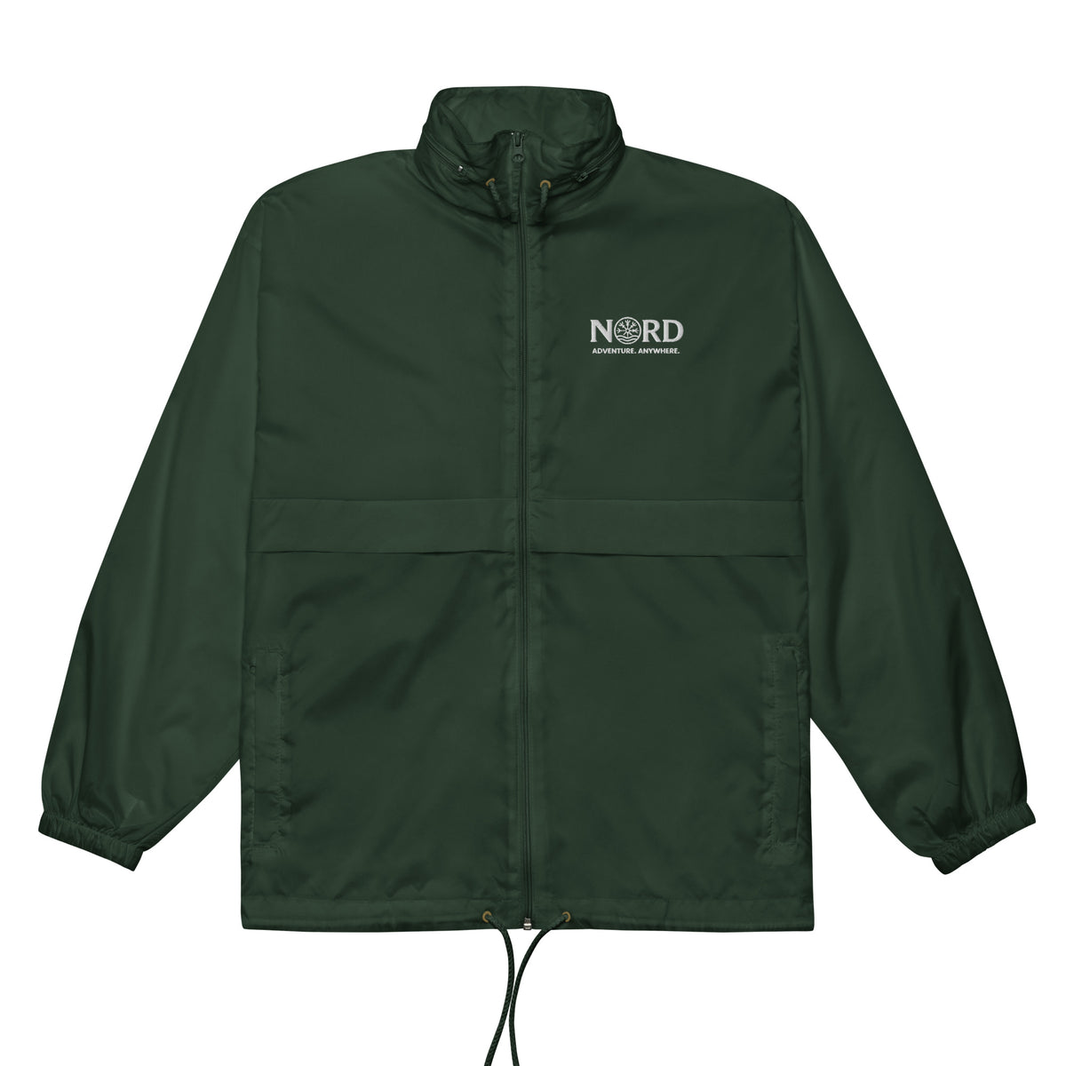 Nord Hilf windbreaker jacket in forest green, lightweight outdoor jacket with Nord branding
