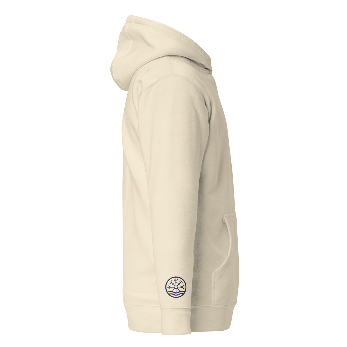 Nord Solrun unisex bone hoodie with embroidered logo – side view